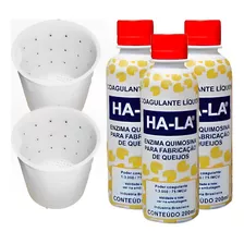 3 Coalhos Ha-la 200ml Coagulante Queijo + 2 Formas 1kg