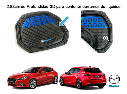 Tapetes 4pz Charola 3d Logo Mazda 3 Hb 2015 A 2018 Foto 5