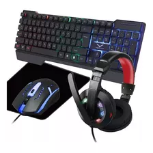 Combo Gamer 4 En 1 Mouse, Teclado, Auriculares Y Mousepad 