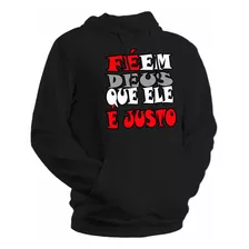 Moletom Blusa Roupa Fé Em Deus Que Ele É Justo Red