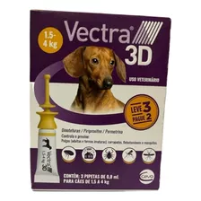 AntipuLG Carrapt Mosquito Vectra 3d Cães 1,5 A 4kg 3 Pipetas