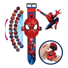 Reloj Proyector Niños Dibujos Animados 24 Imágenes Spiderman