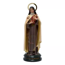Imagem Santa Teresinha Menino Jesus 35cm Calcário Resinado Cor Marrom-bege