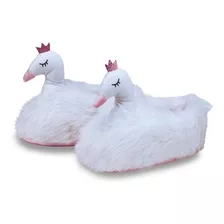 Pantufa Cisne Fofo 3d Pelúcia Adulta Infantil Sola Borracha