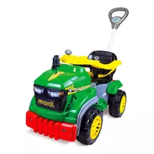 Trator Infantil Passeio Agro Pedal Verde Empurrador Maral