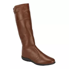 Bota Montaria Solado Baixo Couro Legitimo - Bota Flat Couro