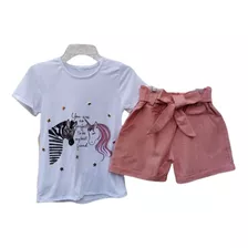 Short Para Niña Conjunto Con Blusa Para Niña