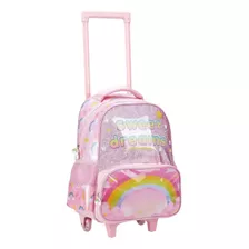 Mochila De Rodinha Escolar Sweet Dreams Rosa - Isibras