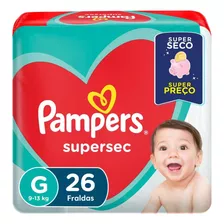 Fralda Infantil Descartável Pampers Supersec 9-13kg - G