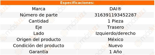 (1) Base Amortiguador Tras Izq/der Mercury Sable 02/05 Dai Foto 2