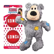 Kong - Wild Knots Bear Y Signature Balls (paquete De 2) - Cu