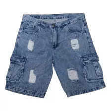 Bermuda Mom Cargo Hombre Talles Especiales Jeans Premium