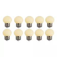 Kit 10 Lampada Led Bolinha 3w Branco Quente Espelho Abajur Luz Lampada Branco-quente 110v