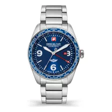 Reloj Swiss Military Smwgh2100905 Para Hombre Cristal Zafiro Color De La Malla Plateado Color Del Bisel Azul Color Del Fondo Azul