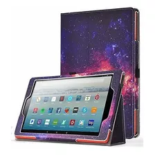 Funda Fire Hd 10 Tablet Case De Piel Sintetica Con Galaxias 