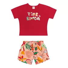 Conjunto Infantil Camisa Short Animal Verão Confortável