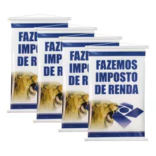 Kit 4 Banner Personalizado, Imposto De Renda, Leão - 60x40