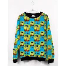 Blusa Moletom Canoa Personalizada Bob Esponja Desenho Frio