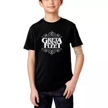 Greta Van Fleet Banda Rock Arabesco Logo Camiseta Infantil