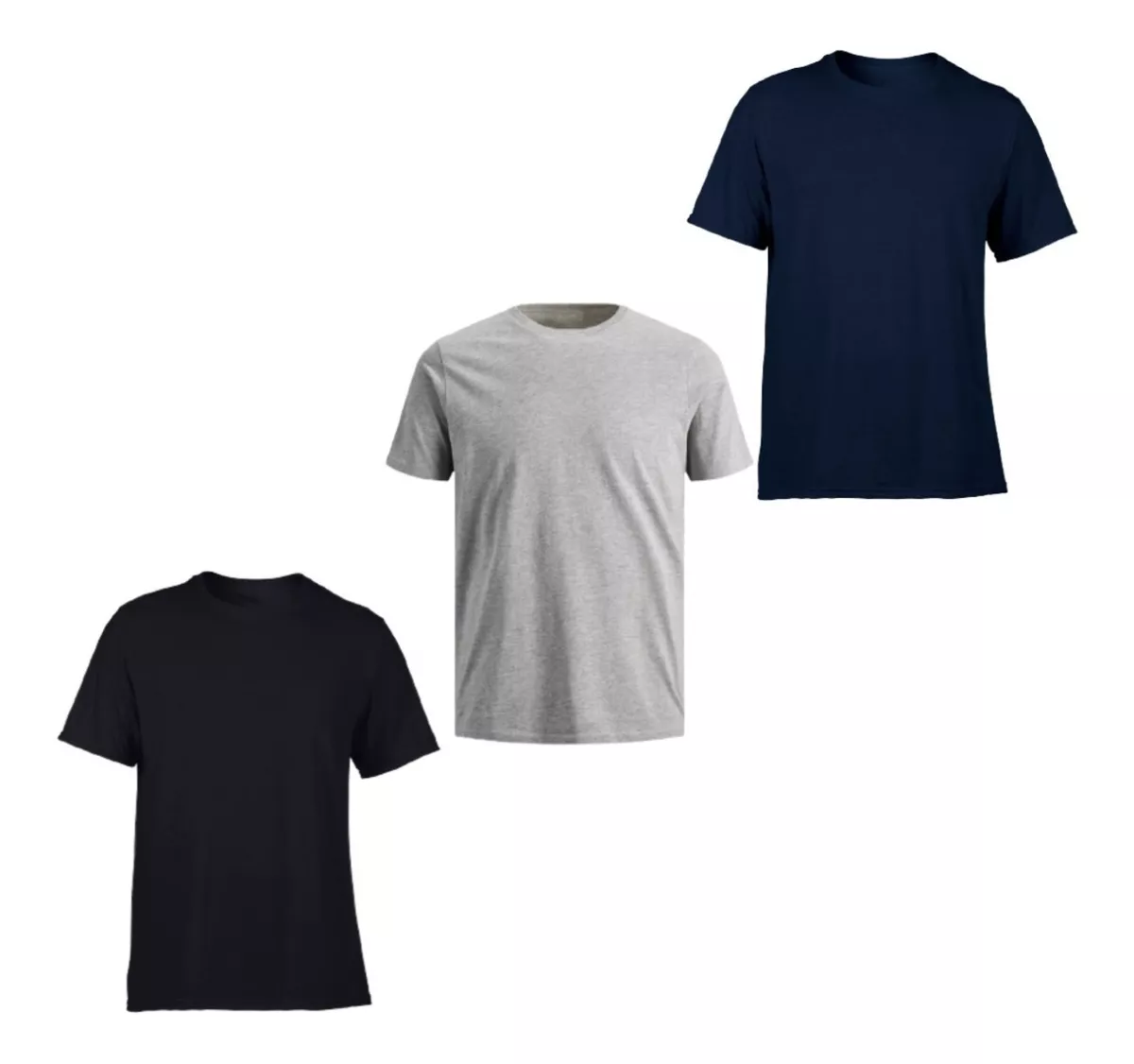 3 Camisetas Básicas Para Hombre 100% En Algodón Suavizado