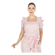 Blusa Scrub Princesa Rosa Bebê