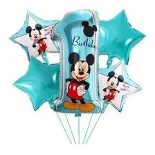 Kits 5pzs Globos Metalico Mi Primer Cumpleaños Disney Mickey