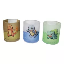 Tazas De Vidrio Esmerilado Pokemon Iniciales Primera Generac