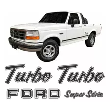 Kit Emblema Adesivo Ford F1000 Turbo Super Série Em Preto