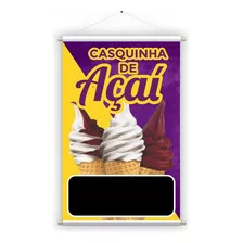 Banner Casquinha De Açaí, Sorvete Expresso Maquina, 1un