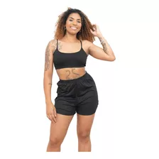 Conjunto Verão Short E Top Canelado