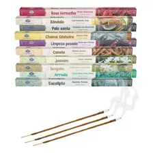 Kit 10 Caixas Incenso Vareta Indiano Legítimo Aromas Sortido