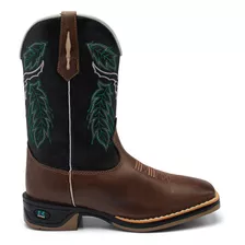 Bota Texana Masculina Em Couro Com Sola Jump Em Promoção!