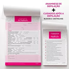 Ficha De Anamnese Depil + Cuidados Depilação Com 100 Folhas