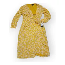 Vestido Ralph Lauren De Mujer Talla 16 Amarillo Floreado