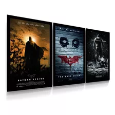 Conjunto 3 Quadros Decora Trilogia Batman Christopher Nolan