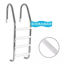 Escada Para Piscina De Aço Inox Com 4 Degraus Abs Reforçado