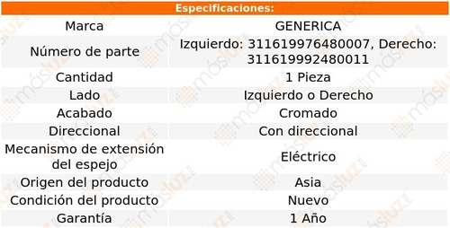 Espejo Izq O Der Elect Crom C/direcc Land Cruiser 16/19 Foto 2