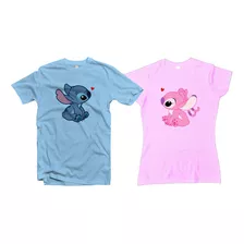 Playera Stich Y Angel Parejas Novios Duo 2 Piezas A2