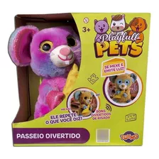 Ratinho De Pelucia Rosa Passeio Divertido Som Luz Toyng