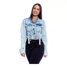 Jaqueta Jeans Feminina Curta Destroyd Sem Lycra Premium 3977