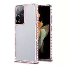 Funda Para Samsung Galaxy S21 Ultra 5g | Transparente Rosa