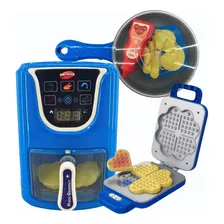 Kit Brinquedo Frigideira C/ Waffle E Air Fryer Magic Gourmet