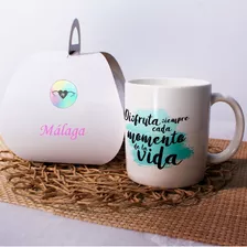 Taza Cerámica Con Frases Motivadoras - Disfruta Siempre