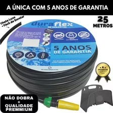 Mangueira Jardim Flat Black Luxor 25mts Flex Com Suporte