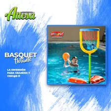 Aro Basquet Flotante Pelota Basket Pileta Mastil Caj Serabot