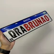 Placa Personalizada Carro Alumínio Em Alto Relevo