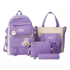 Mochilas Set 4 Pzs Escolar Bolsas Lapicera