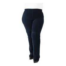 Calça Plus Size Feminina Veludo Cotele Marinho