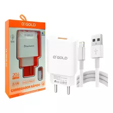 Carregador Turbo 30w 6a iPhone 8/x/11/12/13/14 Fonte + Cabo Cor Branco