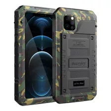 Funda Para iPhone 12 Pro Max 6.7 Camuflaje Con Protector